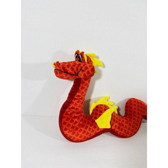 BJ Toy Company Red Sea Serpent Dragon 17” Plush Stuffed Toy Mythical Reptile - Picture 4 of 11